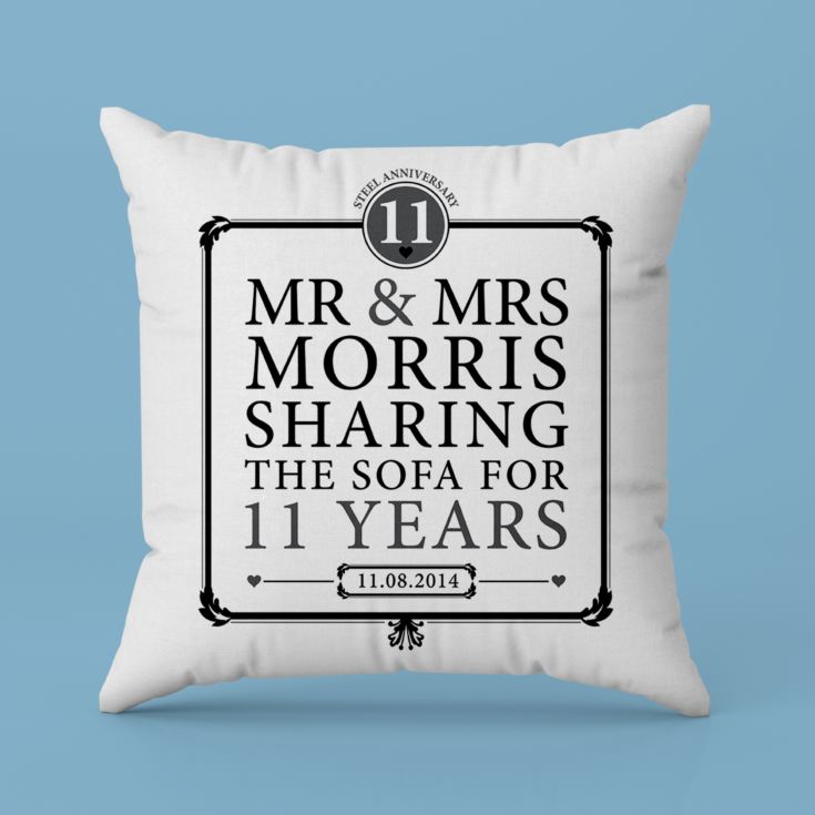 Personalised 11th Anniversary Sharing The Sofa Cushion product image