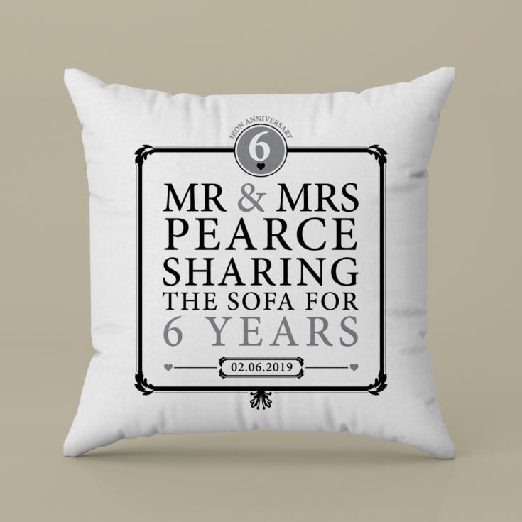 Personalised 6th Anniversary Sharing The Sofa Cushion product image