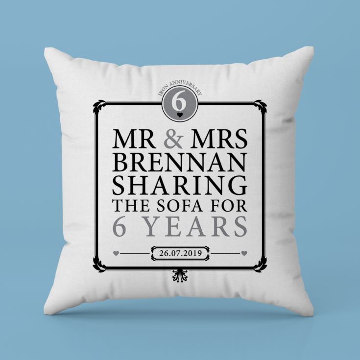 Personalised 6th Anniversary Sharing The Sofa Cushion product image