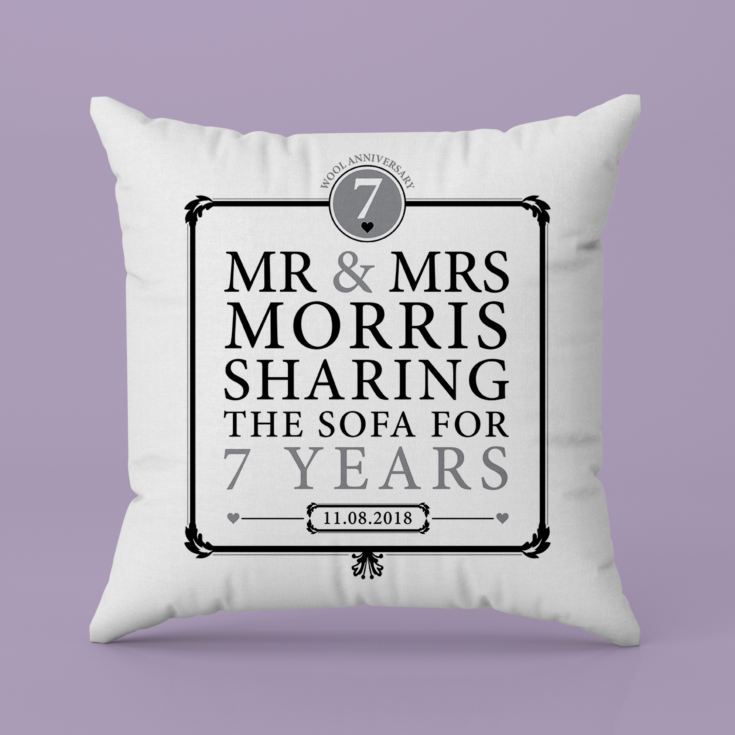 Personalised 7th Anniversary Sharing The Sofa Cushion product image