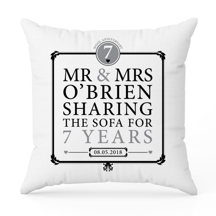 Personalised 7th Anniversary Sharing The Sofa Cushion product image