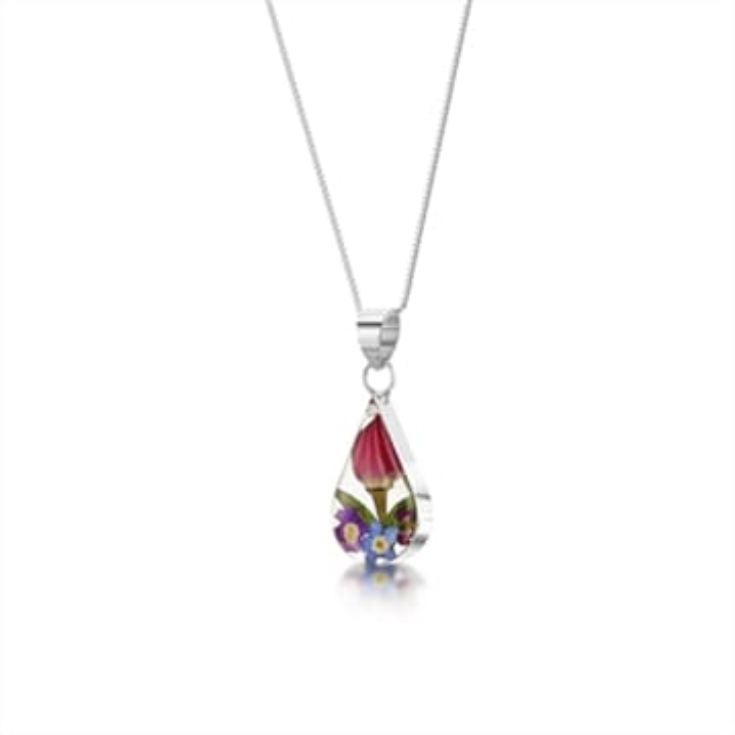 Real Flower Teardrop Pendant Necklace product image