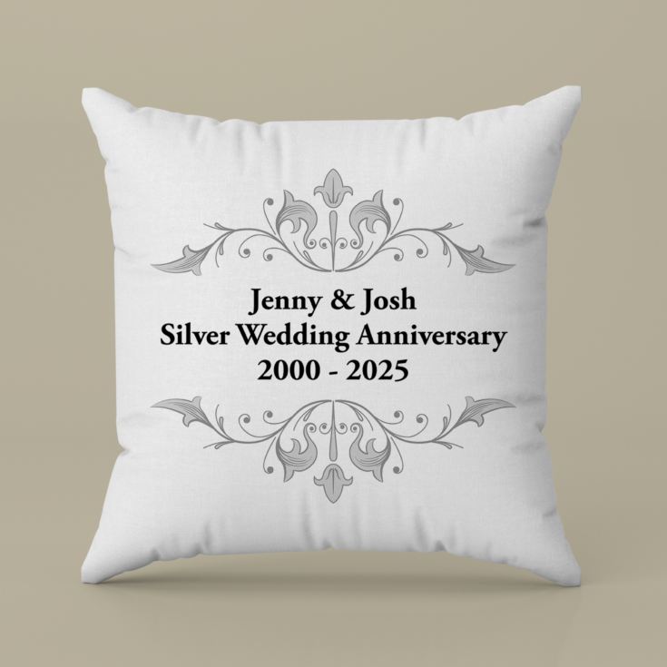 Personalised Silver Anniversary Cushion product image