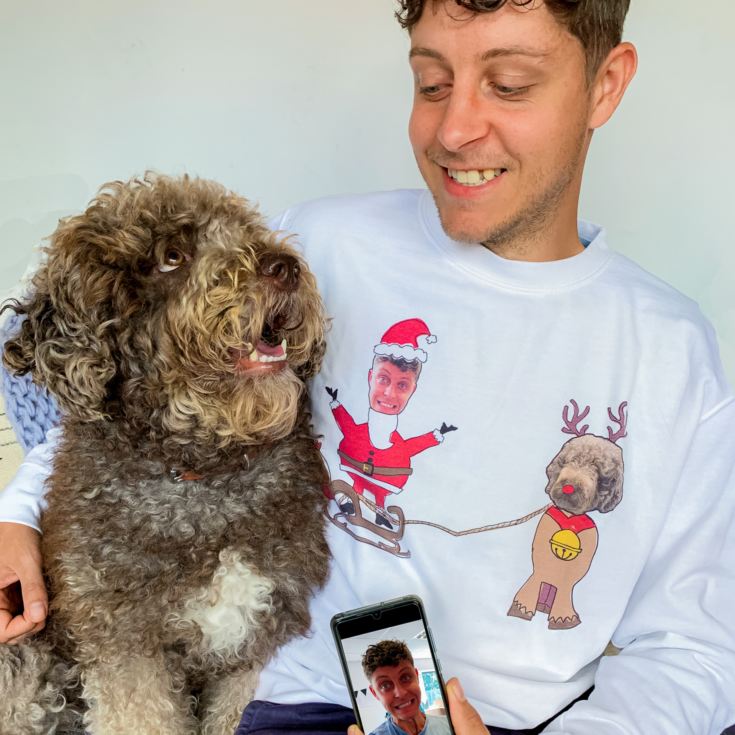 Personalised Photo Dog and Owner Christmas Sweatshirt product image