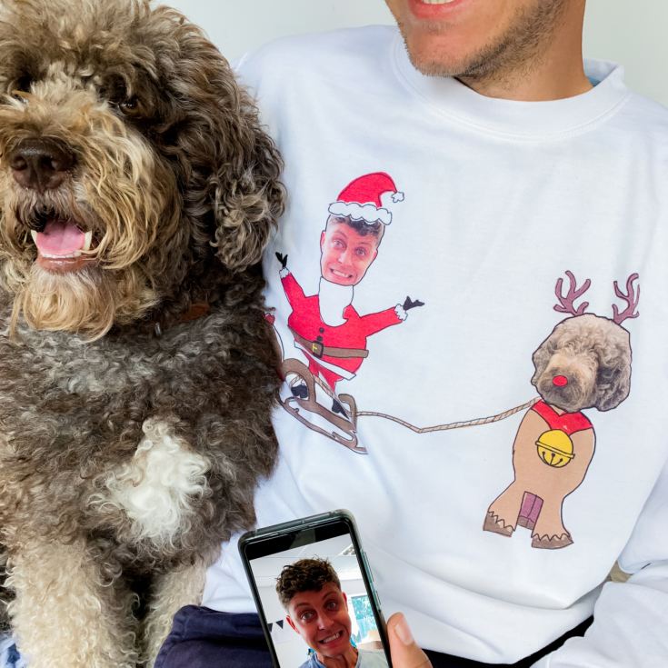 Personalised Photo Dog and Owner Christmas Sweatshirt product image