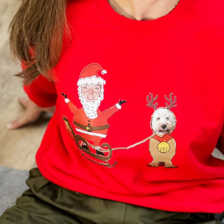 Personalised Photo Dog and Owner Christmas Sweatshirt product image