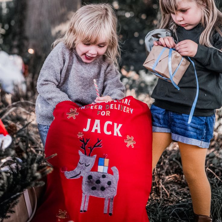 Personalised Reindeer Christmas Sack product image