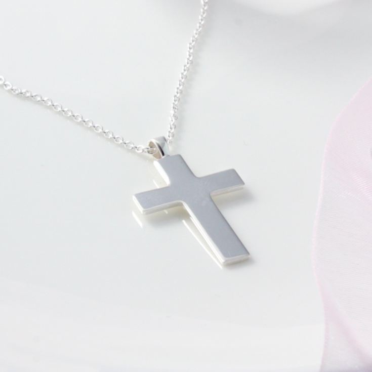 Solid Silver Cross Pendant in Personalised Box | The Gift Experience