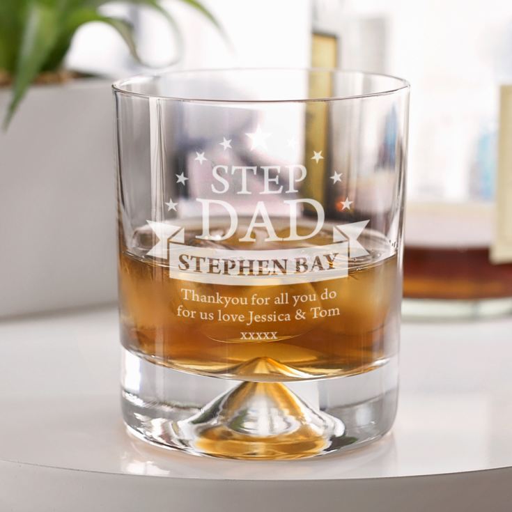 Personalised Step Dad Whisky Tumbler product image