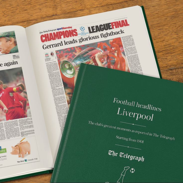 Personalised Liverpool Telegraph Newspaper Football Book The Gift