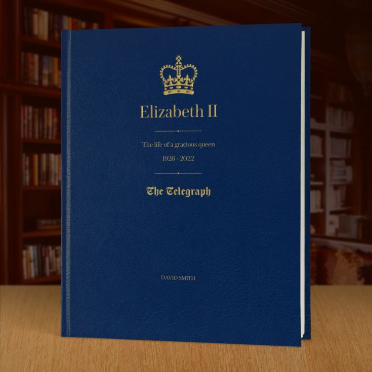 Telegraph Queen Elizabeth Memorial Newspaper Book – Blue Leatherette product image