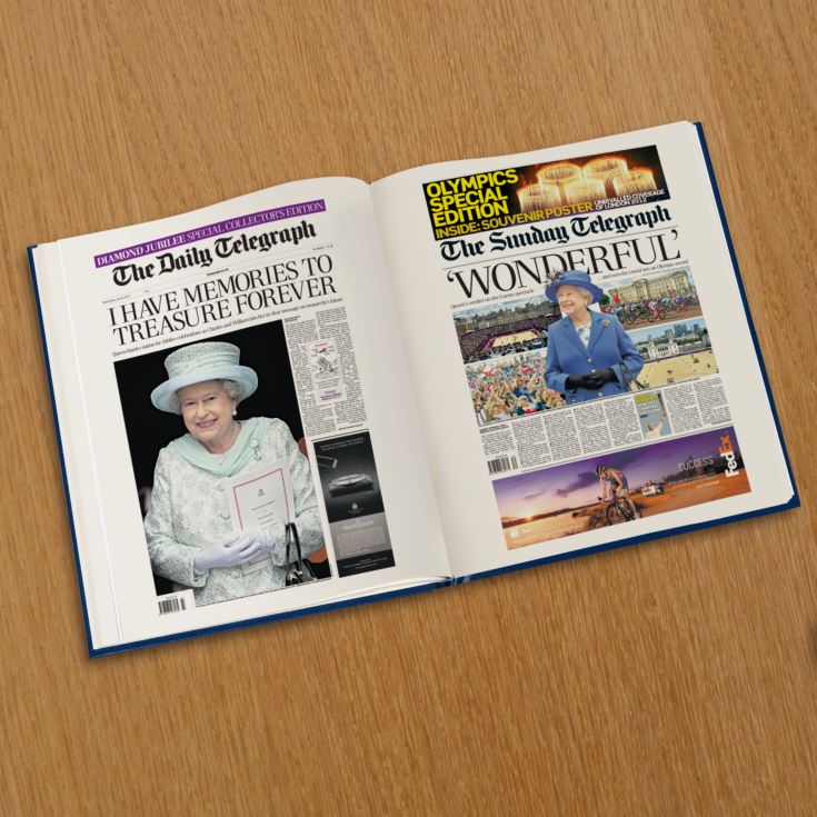 Telegraph Queen Elizabeth Memorial Newspaper Book – Blue Leatherette product image