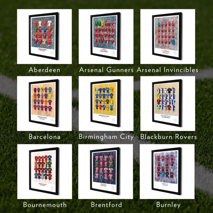 A3 Framed Football Shirt History Prints product image