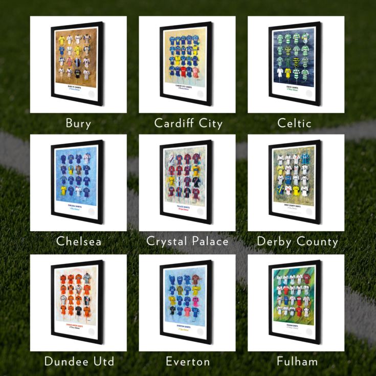 A3 Framed Football Shirt History Prints product image