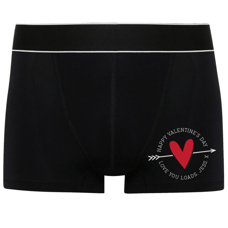 Personalised Valentine's Day Black Boxer Shorts