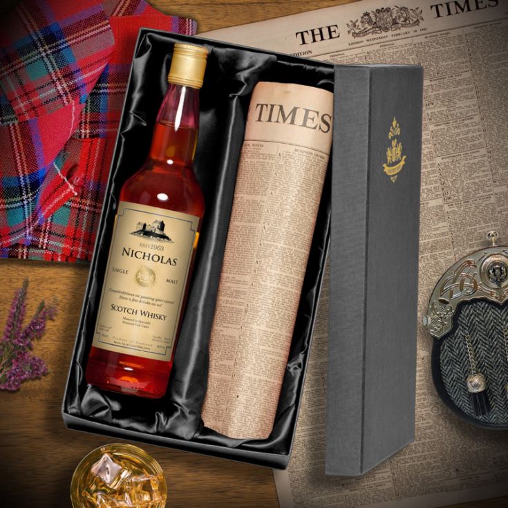 Single Malt Whisky and Newspaper Gift Set product image