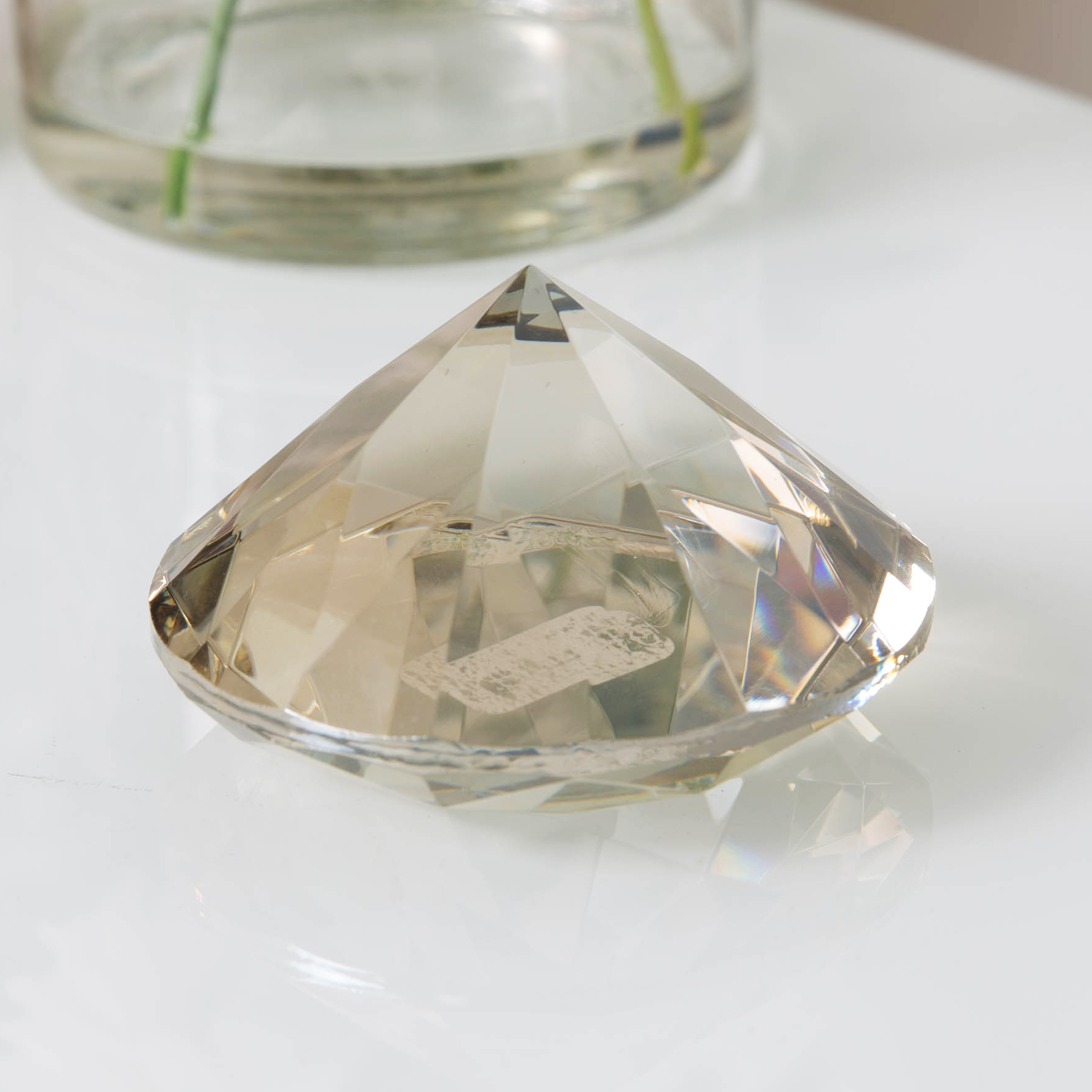 glass diamond paper weight